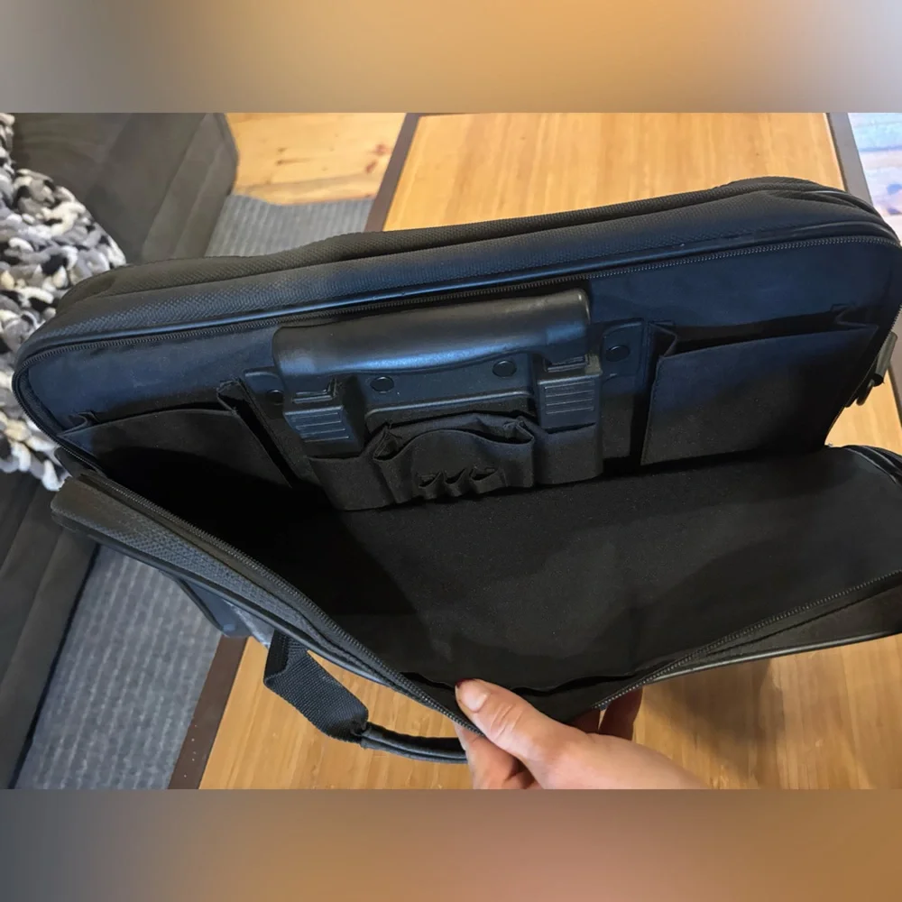 Classic Black Roller Briefcase/Laptop Bag